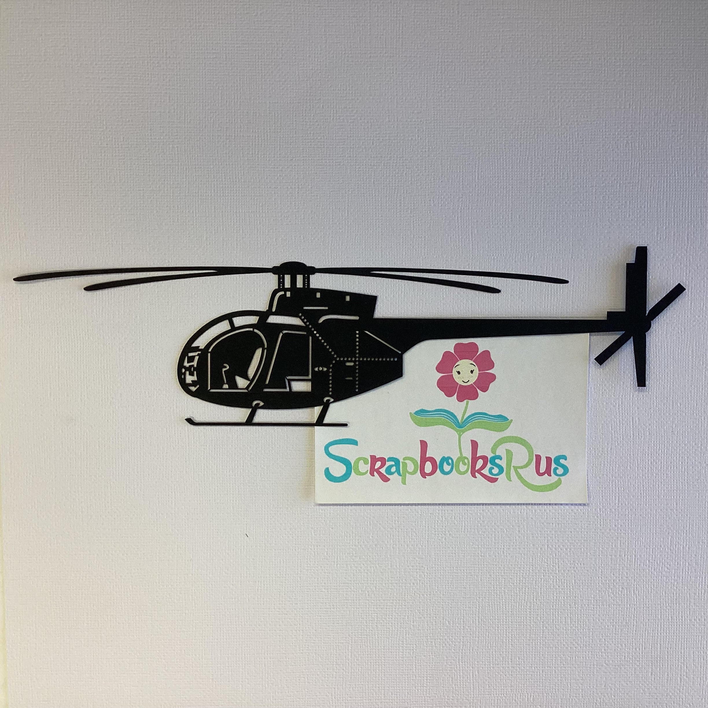 Laser Cuts HELICOPTOR Black Diecut