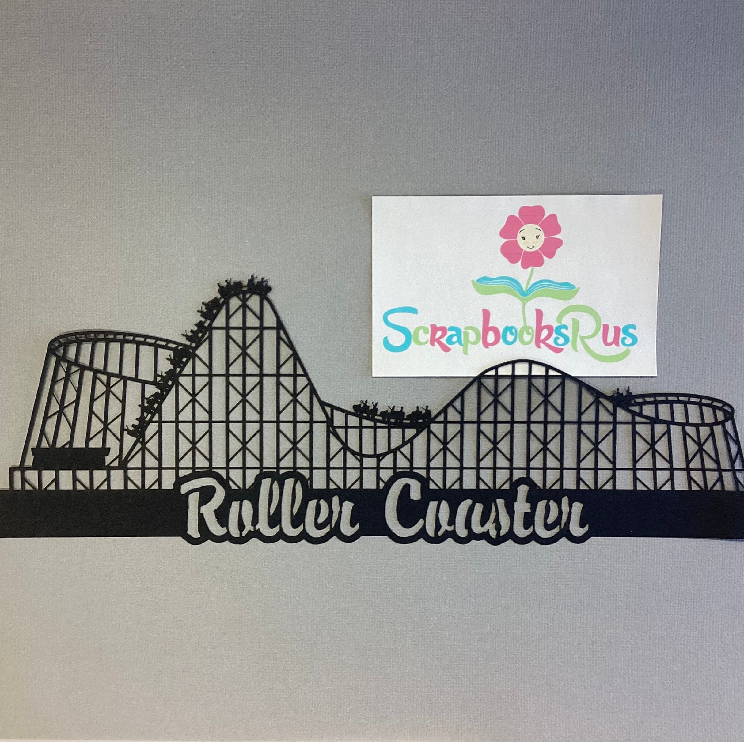 Laser Cuts ROLLER COASTER Amusement Park Black Diecut