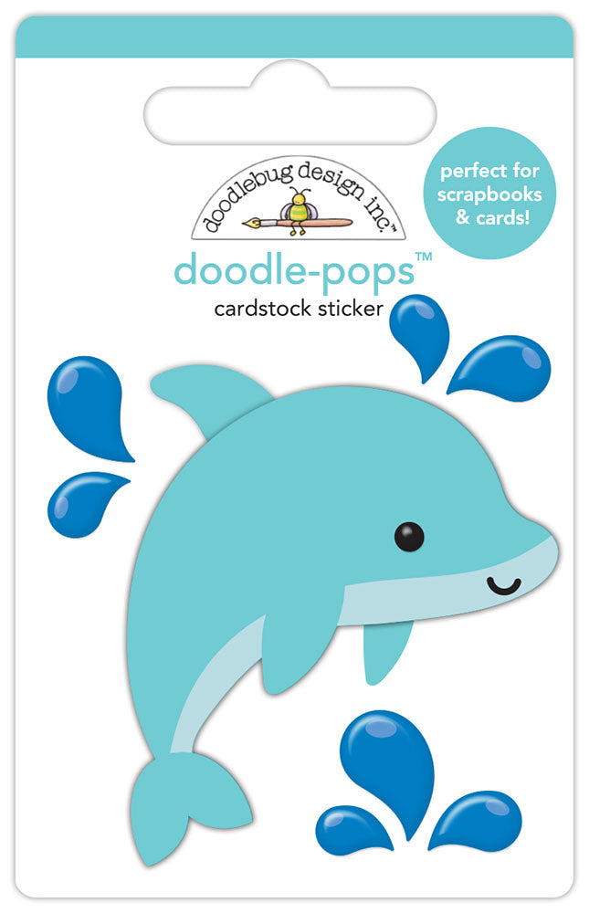 Doodlebug Doodle-Pops Summer Fun DONNIE DOLPHIN 3D Stickers