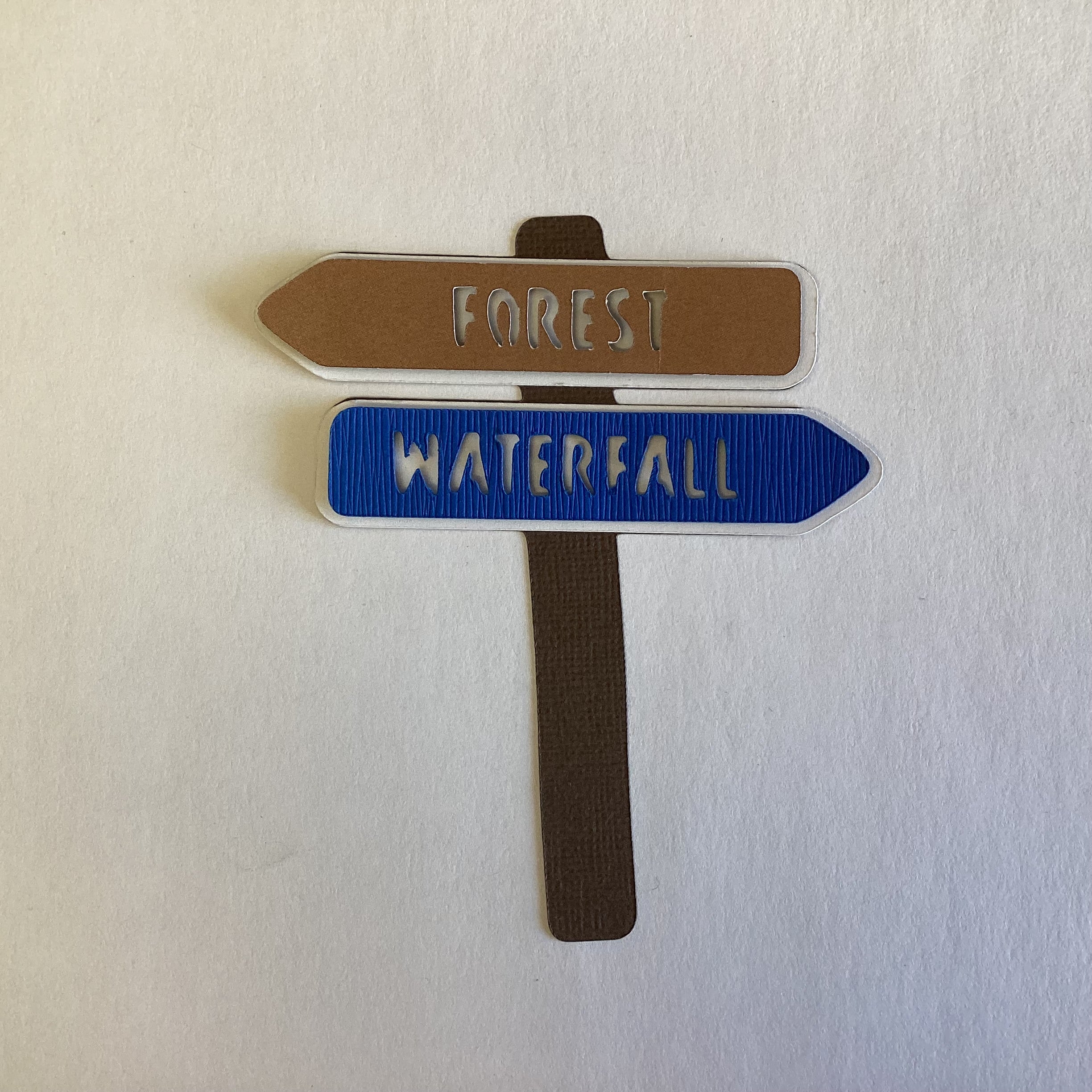 DieCut HIKING SIGN POST Forest Lake Mountain Waterfall Canyon Die Cuts