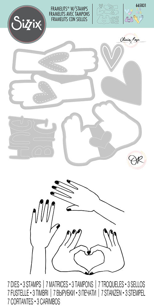 Sizzix BIG HUGS Framelits With Stamps 10pc