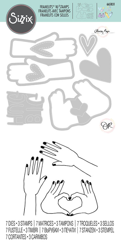 Sizzix BIG HUGS Framelits With Stamps 10pc
