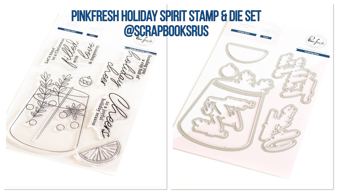 Pinkfresh Studio HOLIDAY SPIRIT Stamp &amp; Die Set 10pc