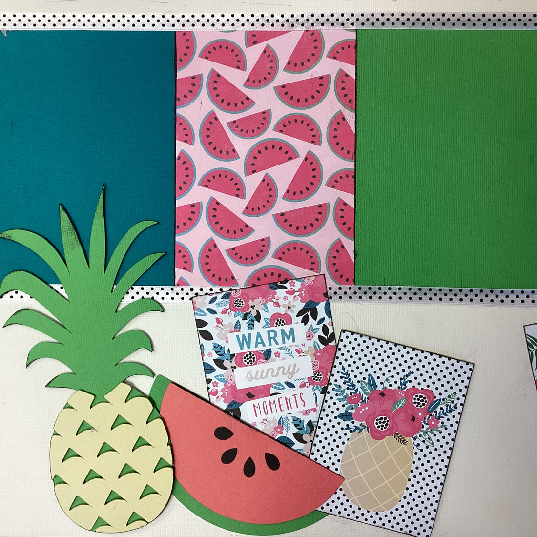 Premade WARM SUNNY MOMENTS 12"X12" (2) Scrapbook Pages