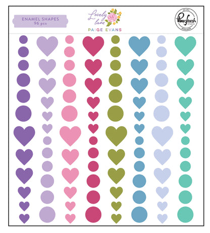 Pinkfresh Paige Evans LOVELY LANE Enamel Shapes 96pc