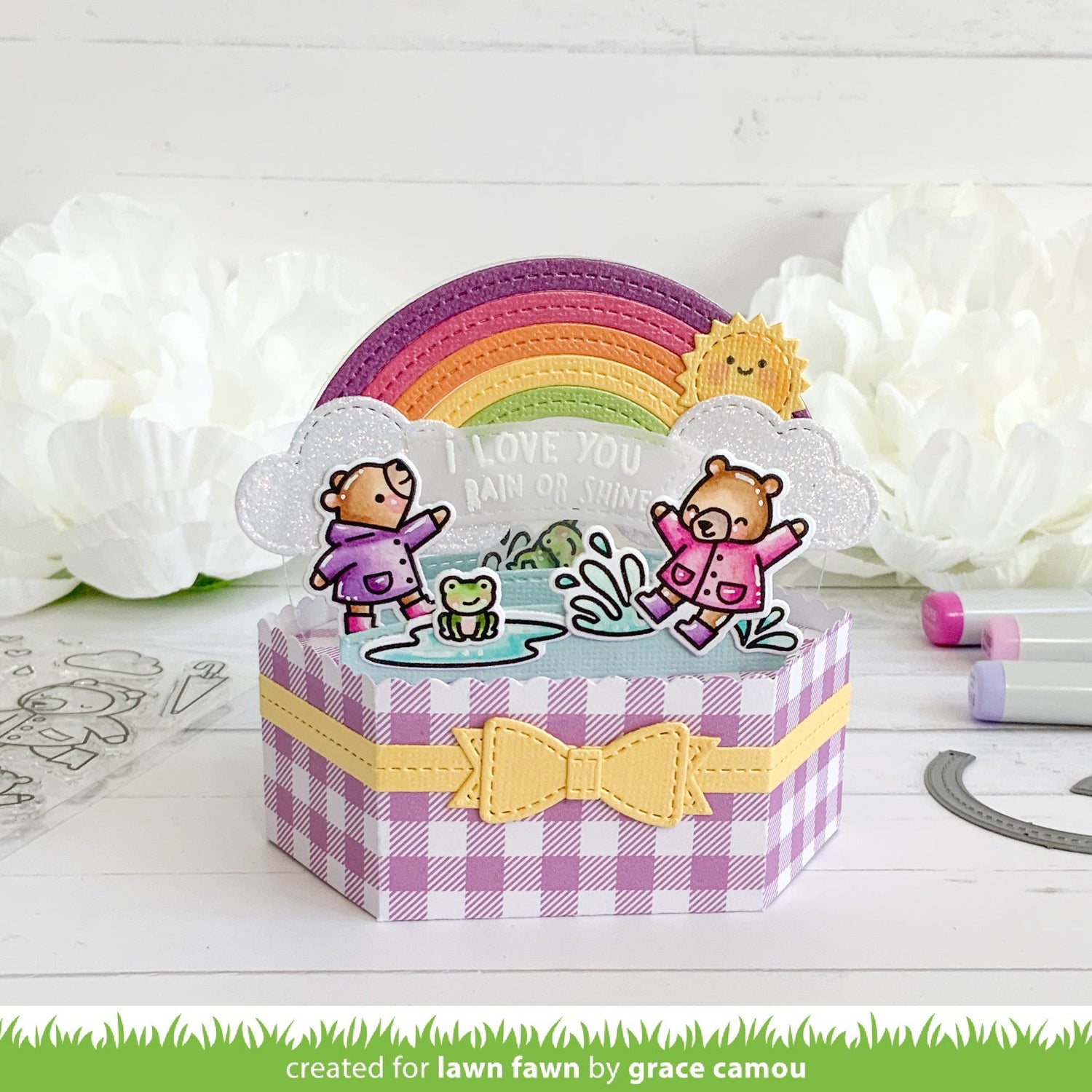 Lawn Fawn PLATFORM POP-UP Box Card Custom Craft Die 13 pc