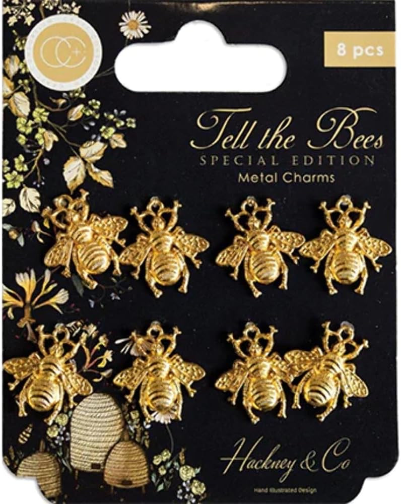 Craft Consortium TELL THE BEES Bumblebee Metal Charms 8pc