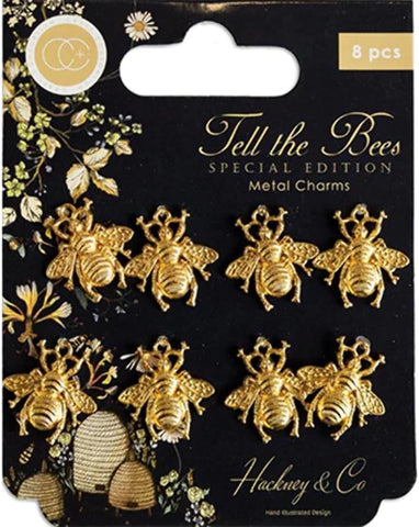 Craft Consortium TELL THE BEES Bumblebee Metal Charms 8pc