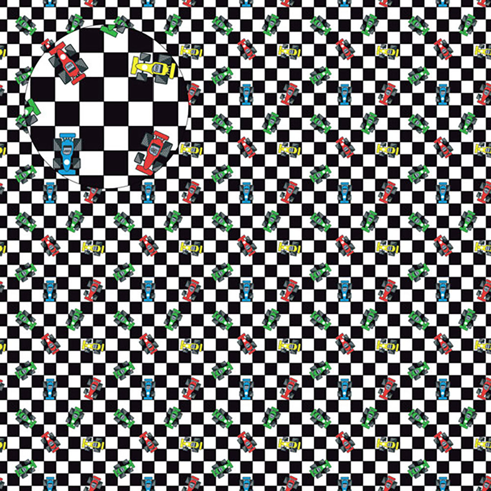 Scrapbook Customs RACE TRACK CHECKERED 12”X12” Scrapbook Paper