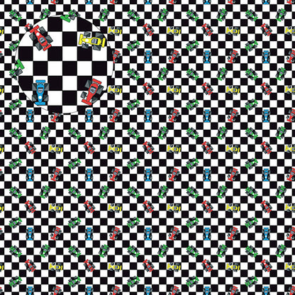 Scrapbook Customs RACE TRACK CHECKERED 12”X12” Scrapbook Paper