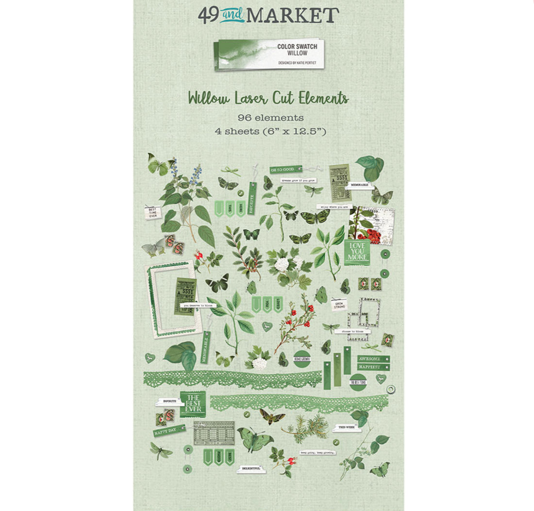 49 and Market Color Swatch WILLOW LASER CUT ELEMENTS 96pc