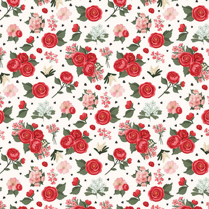 Carta Bella BE MINE LOVE &amp; PRETTY FLOWERS 12&quot;X12&quot; Scrapbook Paper