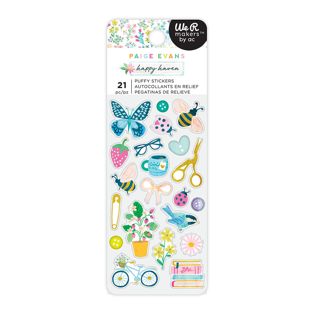 Paige Evans HAPPY HAVEN Puffy Stickers Icons 21pc