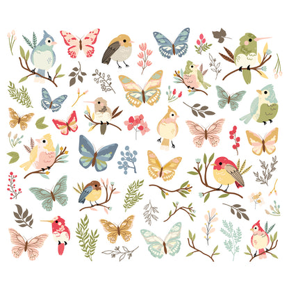 Simple Stories FRONT PORCH BUTTERFLIES &amp; BIRDS Bits &amp; Pieces 61pc