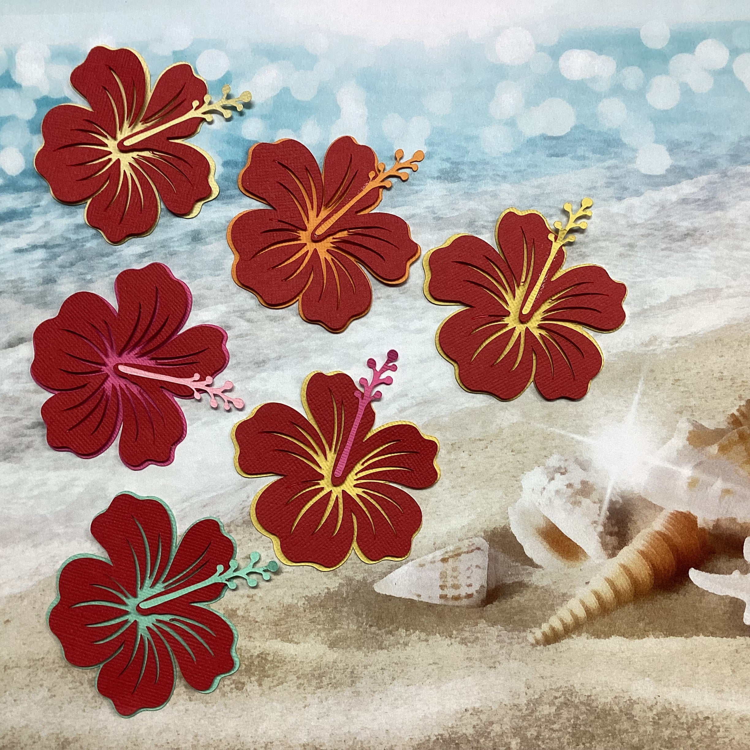 Scrapbooksrus HIBISCUS 16 3D FLOWER DieCut Embellishment