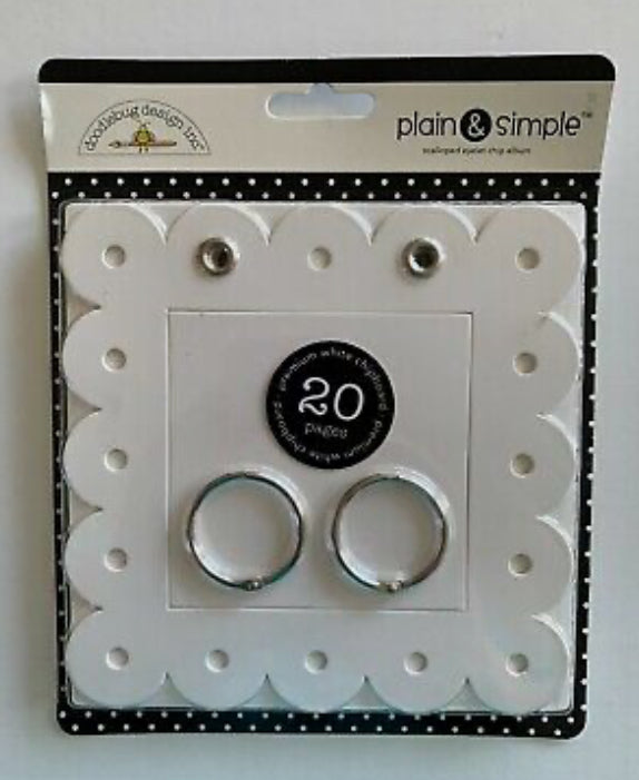 Doodlebug Plain & Simple SQUARE CHIPBOARD MINI ALBUM