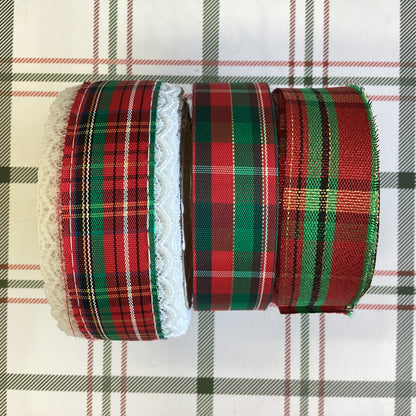 Scrapbooksrus CHRISTMAS PLAID Ribbon Trim 1 yard