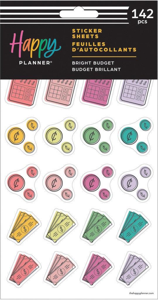 Happy Planner BRIGHT BUDGET Sticker Sheets 142pc