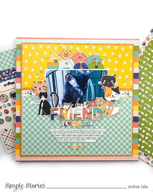 Simple Stories FUR BABY CAT 12"X12" Cardstock Stickers