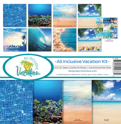 Reminisce ALL INCLUSIVE VACATION 12&quot;X12&quot; Scrapbook Kit 9pc