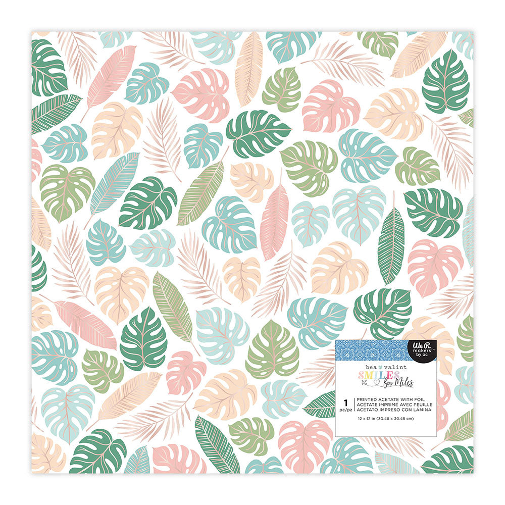 Bea Valint SMILES FOR MILES 12&quot;X12&quot; Printed Acetate With Foil
