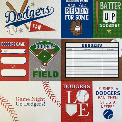 Scrapbooksrus DODGERS BASEBALL 12&quot;X12&quot; Scrapbook Paper Kit 12 Sheets