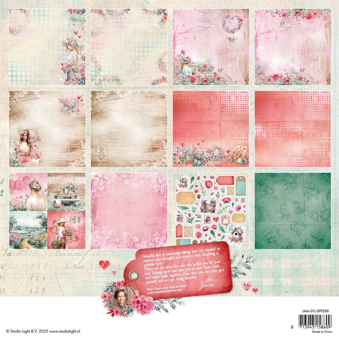 Studio Light Jenine’s Mindful SENDING YOU LOVE 12”X12” Paper Pad