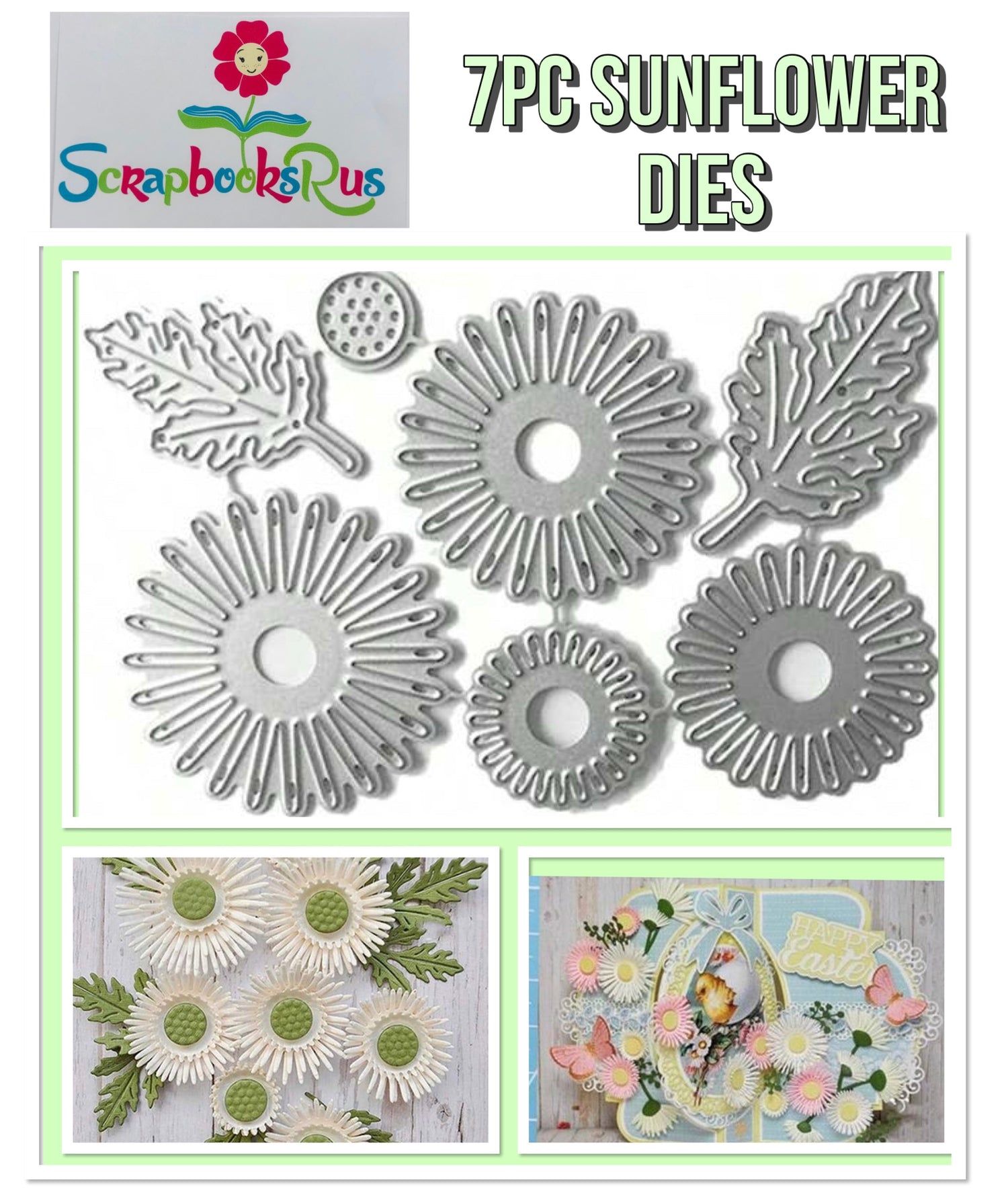 Scrapbooksrus Metal Craft Dies SUNFLOWER 7pc