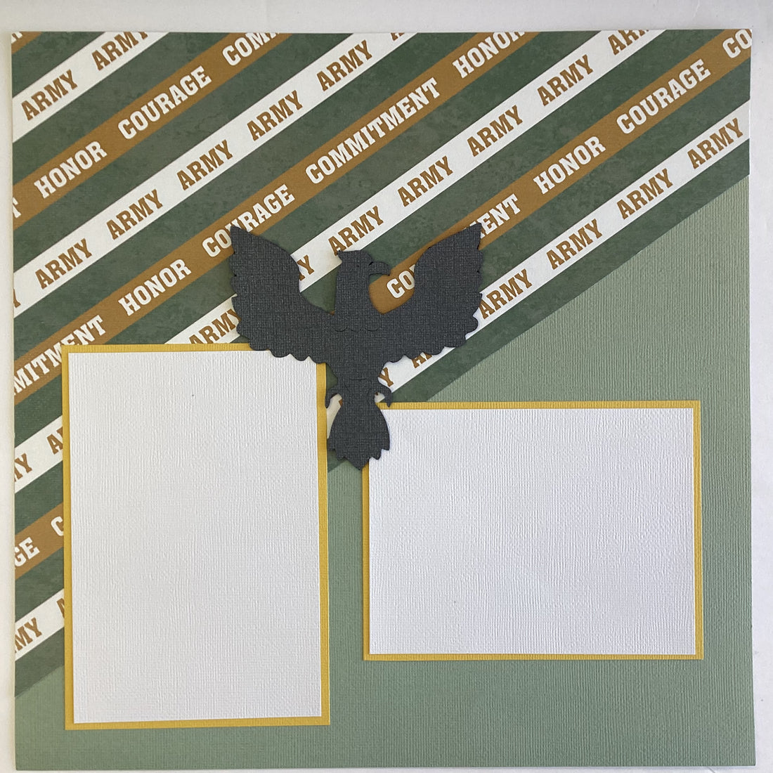 Premade Pages ARMY (2) 12&quot;X12&quot; Military Scrapbook Pages @Scrapbooksrus