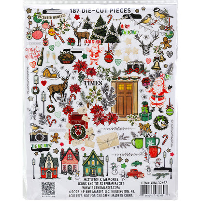 49 and Market Vicki Boutin MISTLETOE &amp; MEMORIES Icons And Titles Ephemera Set
