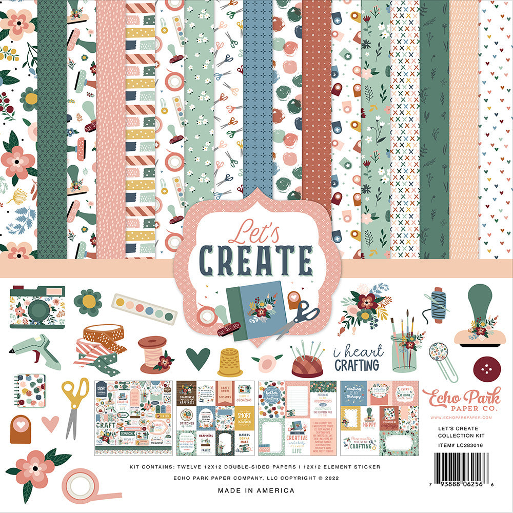 Echo Park LET’S CREATE 12&quot;x12&quot; Scrapbook Collection Kit