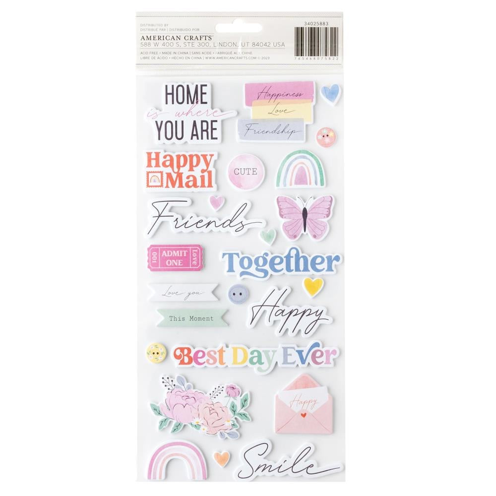 Thickers Rainbow Avenue SENDING LOVE Foam Cardstock Phrase Stickers