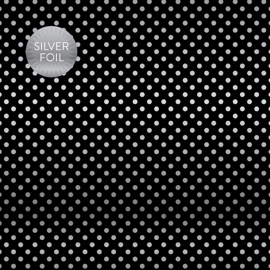 Echo Park BLACK SILVER FOIL 12&quot;X12&quot; Foiled Paper