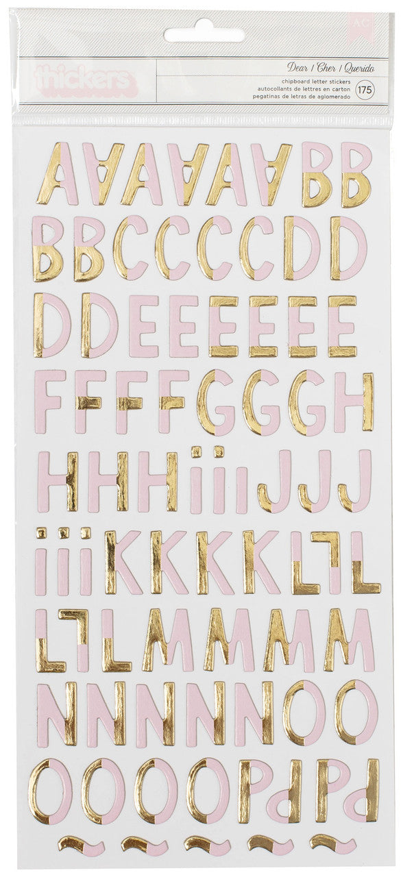 Thickers Crate Paper Cute Girl DEAR Foil Letter Stickers