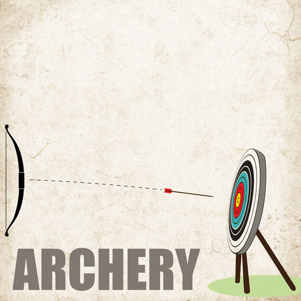 ARCHERY ON TARGET 12X12 Scrapbook Customs Paper