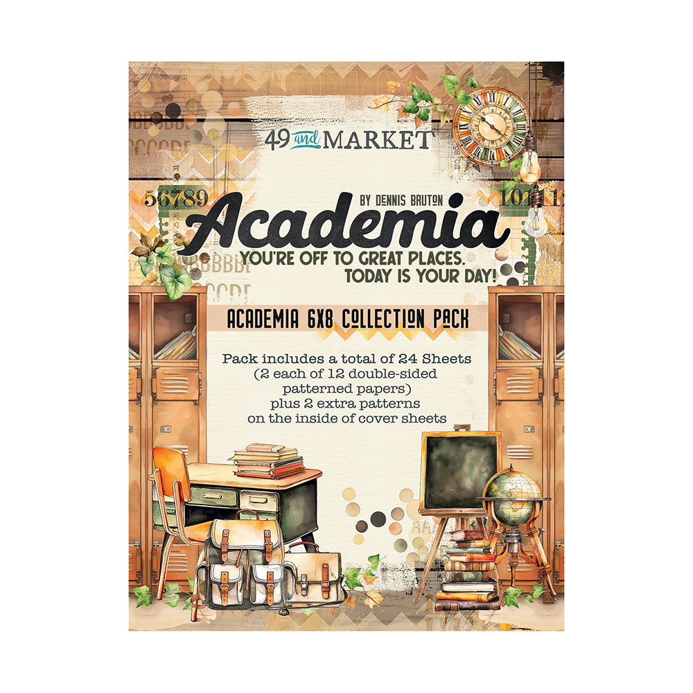 49 and Market ACADEMIA 6”X8” Collection Paper Pack