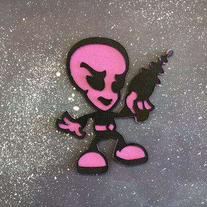 ALIEN WITH LASER 3D Scrapbook Die Cut Embellishment