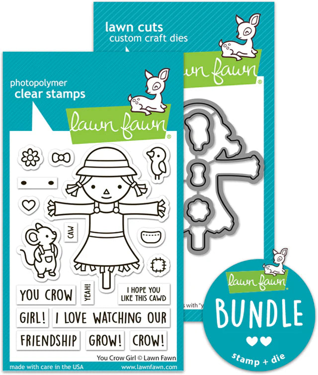 Lawn Fawn YOU CROW GIRL Stamp &amp; Die Set