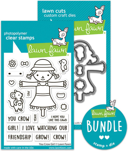 Lawn Fawn YOU CROW GIRL Stamp &amp; Die Set