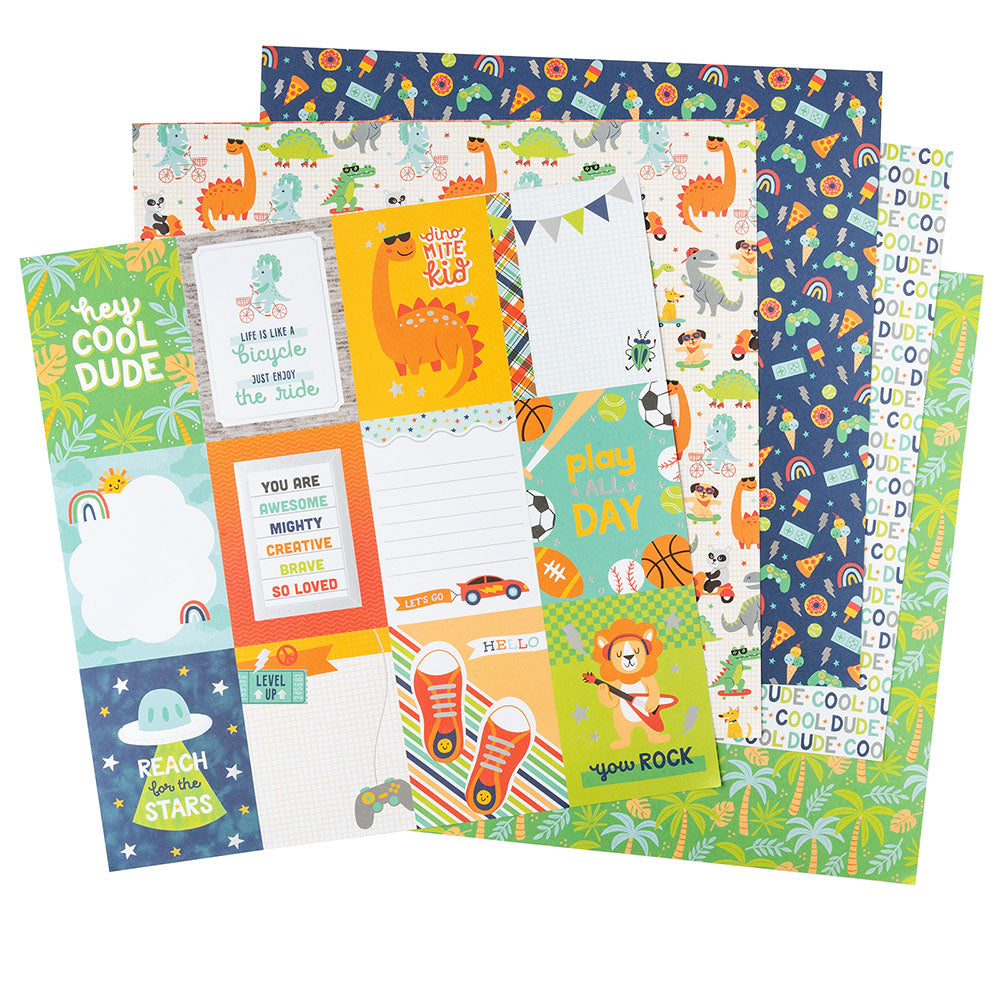 Pebbles COOL BOY 12”X12” Paper Pad 24 Sheets