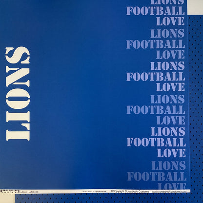 Scrapbooksrus LIONS FOOTBALL 12&quot;X12&quot; Scrapbook Paper Kit 12 Sheets