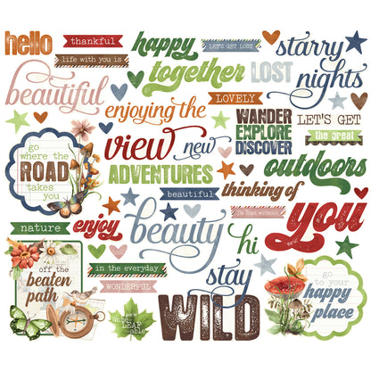Simple Stories Simple Vintage WOODLANDS Sentiment Bits 53pc