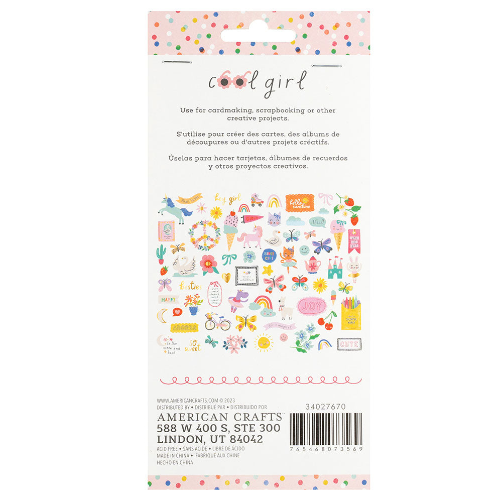 Pebbles COOL GIRL Icon Ephemera 74pc