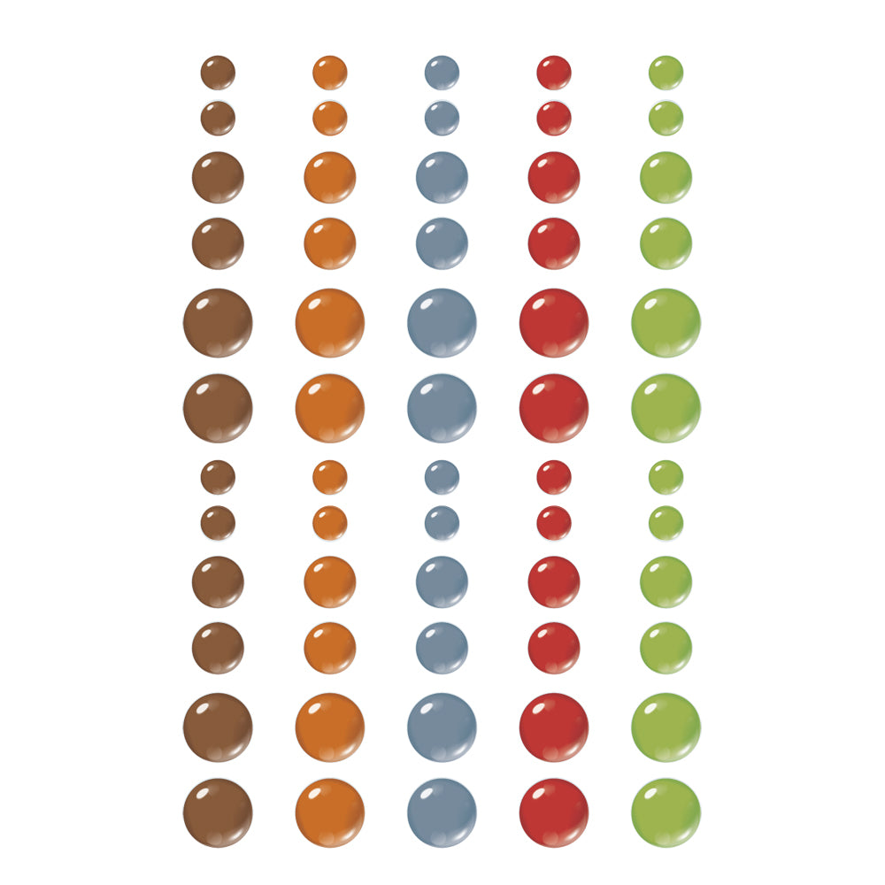 Simple Stories Simple Vintage WOODLANDS Glossy Enamel Dots 60pc
