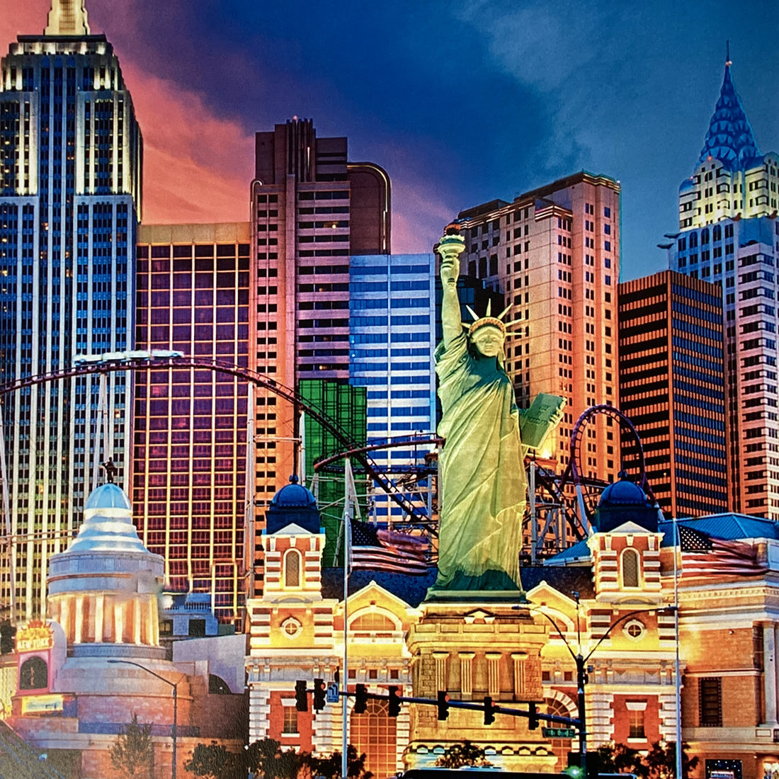 LAS VEGAS NEW YORK NY GLOW 12&quot;X12&quot; Scrapbook Paper