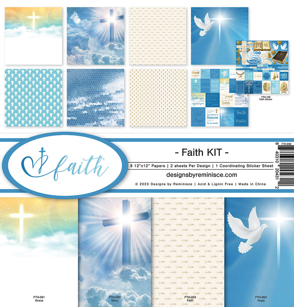 Reminisce FAITH 12&quot;X12&quot; Scrapbook Kit 9pc