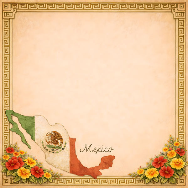 Scrapbook Customs MEXICO CITY COUNTRY WANDER 12"X12" Scrapbook Paper 2pc