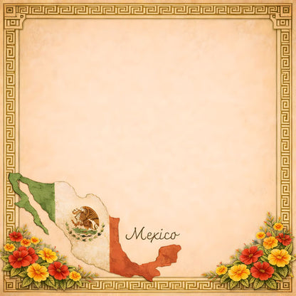 Scrapbook Customs MEXICO CITY COUNTRY WANDER 12"X12" Scrapbook Paper 2pc