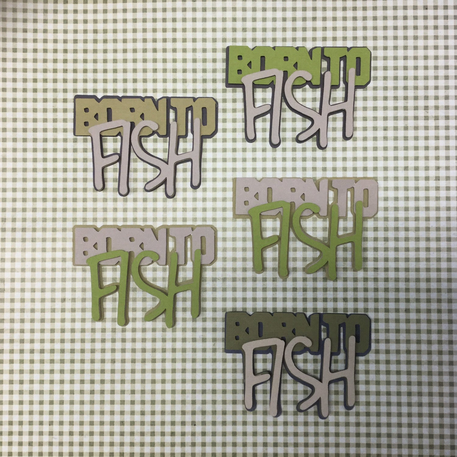 BORN TO FISH Die Cut Diecut Fishing Outdoor Embellishment