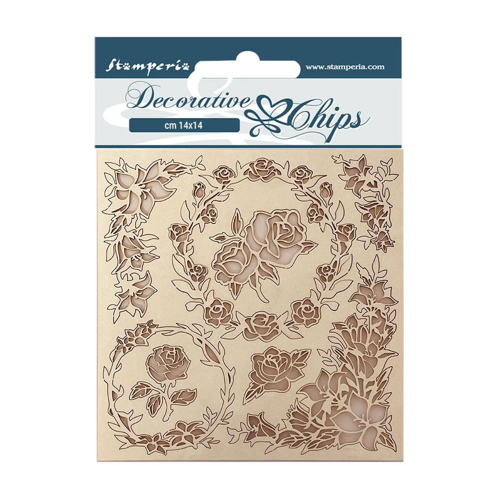 Stamperia Decorative Chips ROSES Casa Granada 8pc